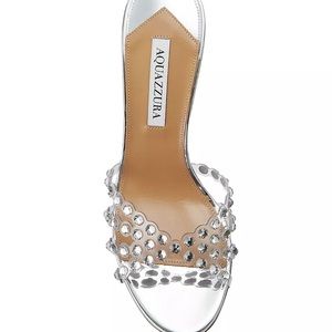 Brand New, Never Worn Aquazzura Tequila Crystal Embellished Plexi Mule